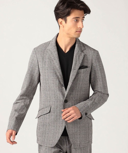 NICOLE CLUB FOR MEN（ニコルクラブフォーメン）の「シアサッカーデザインジャケット（その他アウター・メンズ・ネイビー/ホワイト×ブラック/グレー系・MEDIUM/LARGE/X-LARGE/XX-LARGE）」の3枚目の写真