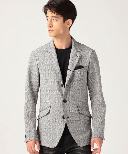 NICOLE CLUB FOR MEN（ニコルクラブフォーメン）の「シアサッカーデザインジャケット（その他アウター・メンズ・ネイビー/ホワイト×ブラック/グレー系・MEDIUM/LARGE/X-LARGE/XX-LARGE）」の2枚目の写真