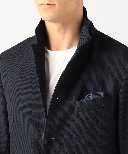 NICOLE CLUB FOR MEN（ニコルクラブフォーメン）の「シアサッカーデザインジャケット（その他アウター・メンズ・ネイビー/ホワイト×ブラック/グレー系・MEDIUM/LARGE/X-LARGE/XX-LARGE）」の4枚目の写真