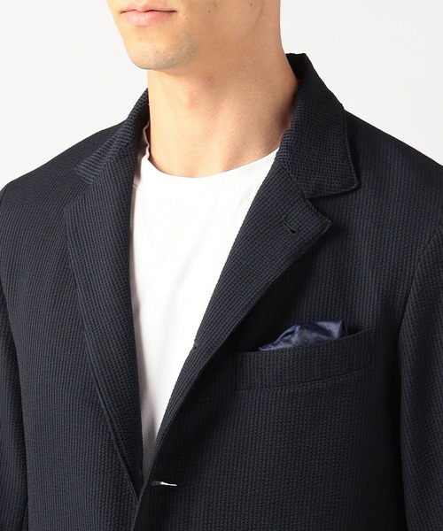 NICOLE CLUB FOR MEN（ニコルクラブフォーメン）の「シアサッカーデザインジャケット（その他アウター・メンズ・ネイビー/ホワイト×ブラック/グレー系・MEDIUM/LARGE/X-LARGE/XX-LARGE）」の6枚目の写真