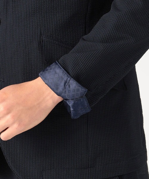 NICOLE CLUB FOR MEN（ニコルクラブフォーメン）の「シアサッカーデザインジャケット（その他アウター・メンズ・ネイビー/ホワイト×ブラック/グレー系・MEDIUM/LARGE/X-LARGE/XX-LARGE）」の8枚目の写真