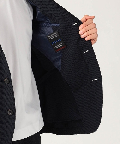 NICOLE CLUB FOR MEN（ニコルクラブフォーメン）の「シアサッカーデザインジャケット（その他アウター・メンズ・ネイビー/ホワイト×ブラック/グレー系・MEDIUM/LARGE/X-LARGE/XX-LARGE）」の5枚目の写真