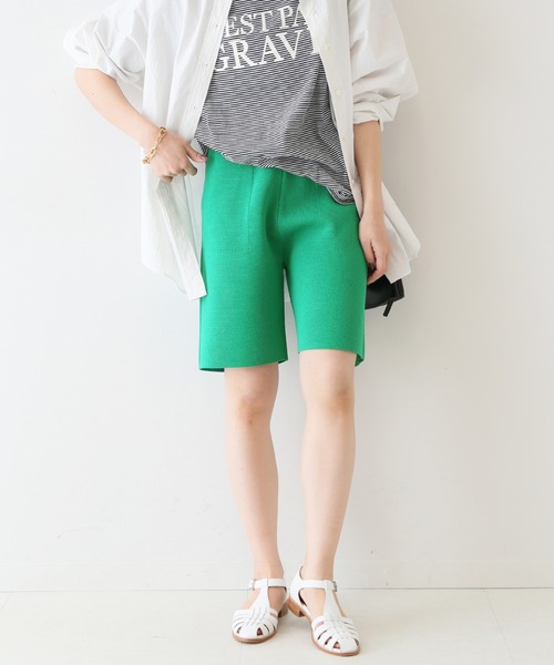 SLOBE IENA（スローブイエナ）の「ミラノリブショートパンツ【ウエスト