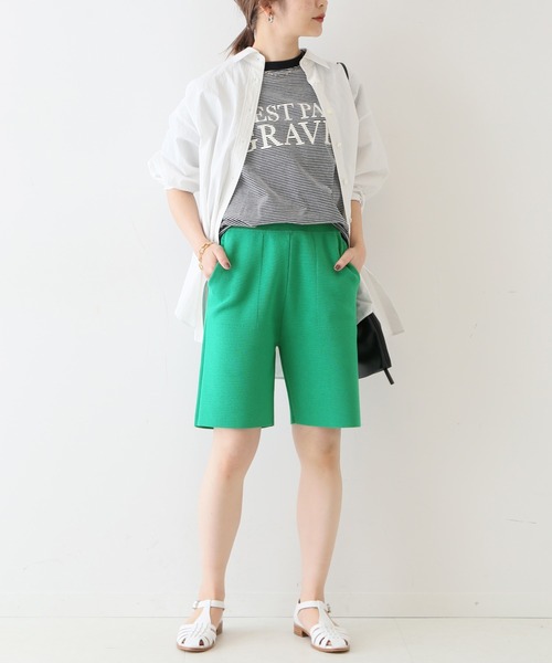 SLOBE IENA（スローブイエナ）の「ミラノリブショートパンツ【ウエスト