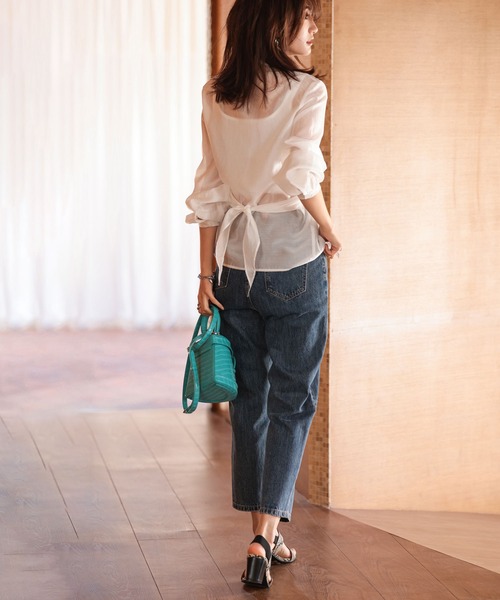 SAISON DE PAPILLON（セゾンドパピヨン）の「シアー素材2Wayカシュクールブラウス（シャツ/ブラウス・レディース・ホワイト/ベージュ/ブラック・M/L）」の15枚目の写真