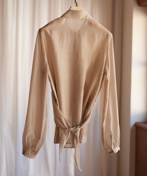 SAISON DE PAPILLON（セゾンドパピヨン）の「シアー素材2Wayカシュクールブラウス（シャツ/ブラウス・レディース・ホワイト/ベージュ/ブラック・M/L）」の5枚目の写真