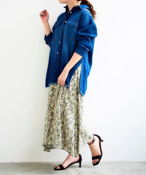 le.coeur blanc（ルクールブラン）の「IPEKER フラワーフレアスカート（スカート・レディース・ベージュ系その他2/ブルー系その他4・38）」の11枚目の写真