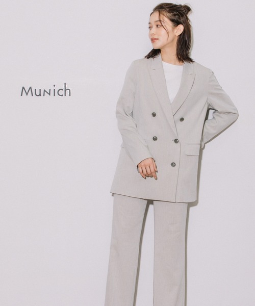 Munich（ミューニック）の「レーヨンラミーストレッチクロスダブルジャケット（テーラードジャケット・レディース・ブラック/カーキ/ライトグレー・S/XS）」の19枚目の写真