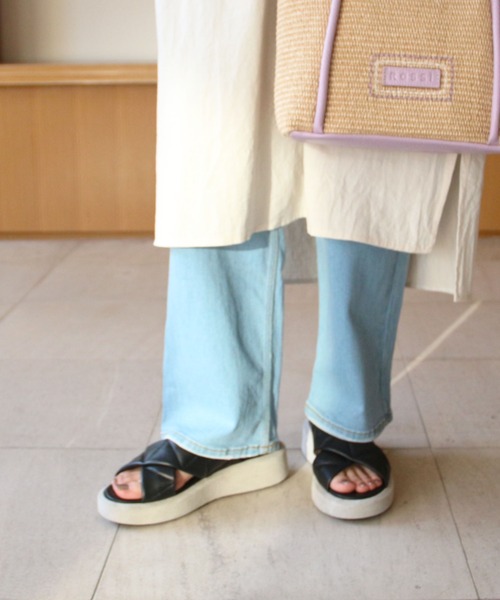 【CORSO ROMA, 9】キルティングクロスベルト厚底サンダル(W22104) 新品・在庫あり CORSO ROMA9 厚底ストラップサンダル サンダル