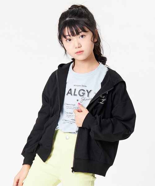 algy（アルジー）の「チュールアップリケパーカー（パーカー・キッズ・ブラック/グレー/サックスブルー・SMALL/MEDIUM/X-SMALL/XX-SMALL/XXX-SMALL）」の2枚目の写真
