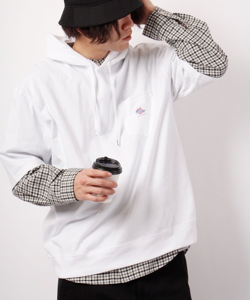 JEMORGAN(ジェーイーモーガン)の「JEMORGAN 天竺胸ポケ付き半袖ビッグTパーカー(パーカー・メンズ・ネイビー/ライトグレー/オフホワイト/グリーン/ブラック/ピンク/ベージュ・L/XL/M)」の2枚目の写真