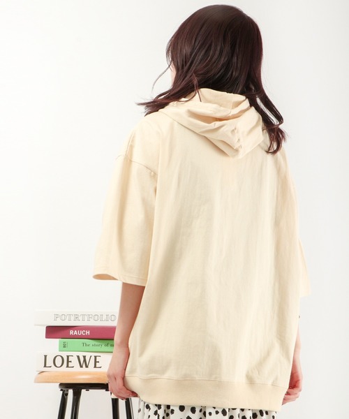 JEMORGAN(ジェーイーモーガン)の「JEMORGAN 天竺胸ポケ付き半袖ビッグTパーカー(パーカー・メンズ・ネイビー/ライトグレー/オフホワイト/グリーン/ブラック/ピンク/ベージュ・L/XL/M)」の19枚目の写真