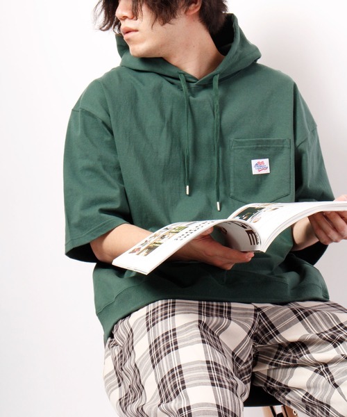 JEMORGAN(ジェーイーモーガン)の「JEMORGAN 天竺胸ポケ付き半袖ビッグTパーカー(パーカー・メンズ・ネイビー/ライトグレー/オフホワイト/グリーン/ブラック/ピンク/ベージュ・L/XL/M)」の21枚目の写真