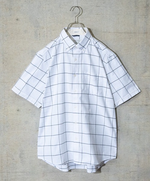 JOHN'S CLOSET（ジョンズクローゼット）の「【a】〔ストレッチ/stretch〕オックスフォードボタンダウン 半袖シャツ（シャツ/ブラウス・メンズ・ホワイト/ブラック/ネイビー/カーキ/ピンク/ホワイト系その他/ブラック系その他・MEDIUM/LARGE/X-LARGE）」の2枚目の写真