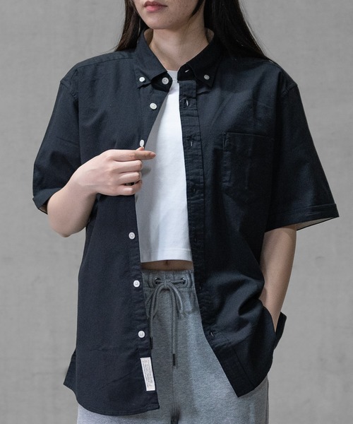 JOHN'S CLOSET（ジョンズクローゼット）の「【a】〔ストレッチ/stretch〕オックスフォードボタンダウン 半袖シャツ（シャツ/ブラウス・メンズ・ホワイト/ブラック/ネイビー/カーキ/ピンク/ホワイト系その他/ブラック系その他・MEDIUM/LARGE/X-LARGE）」の4枚目の写真