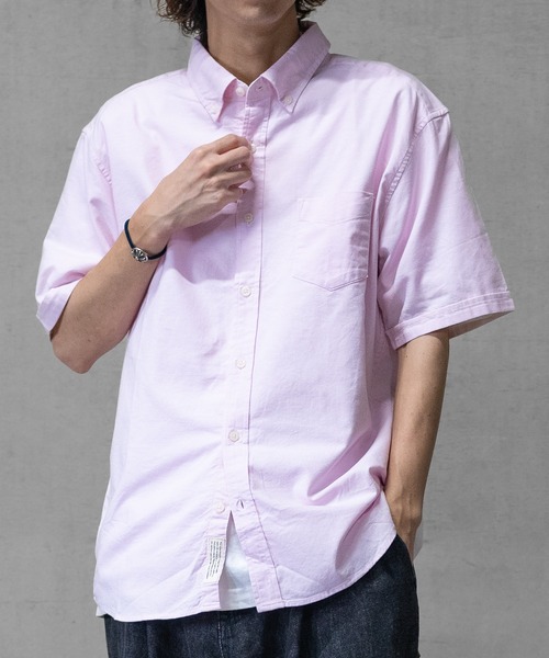 JOHN'S CLOSET（ジョンズクローゼット）の「【a】〔ストレッチ/stretch〕オックスフォードボタンダウン 半袖シャツ（シャツ/ブラウス・メンズ・ホワイト/ブラック/ネイビー/カーキ/ピンク/ホワイト系その他/ブラック系その他・MEDIUM/LARGE/X-LARGE）」の7枚目の写真