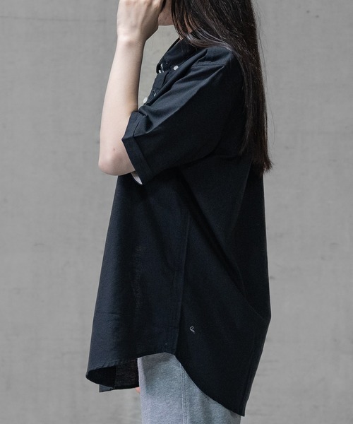 JOHN'S CLOSET（ジョンズクローゼット）の「【a】〔ストレッチ/stretch〕オックスフォードボタンダウン 半袖シャツ（シャツ/ブラウス・メンズ・ホワイト/ブラック/ネイビー/カーキ/ピンク/ホワイト系その他/ブラック系その他・MEDIUM/LARGE/X-LARGE）」の19枚目の写真