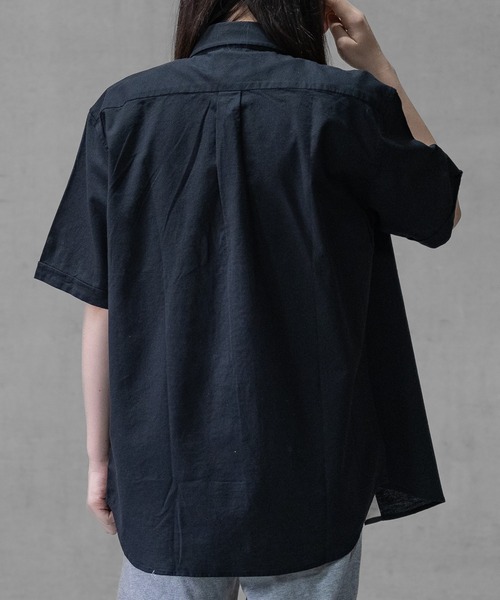 JOHN'S CLOSET（ジョンズクローゼット）の「【a】〔ストレッチ/stretch〕オックスフォードボタンダウン 半袖シャツ（シャツ/ブラウス・メンズ・ホワイト/ブラック/ネイビー/カーキ/ピンク/ホワイト系その他/ブラック系その他・MEDIUM/LARGE/X-LARGE）」の20枚目の写真