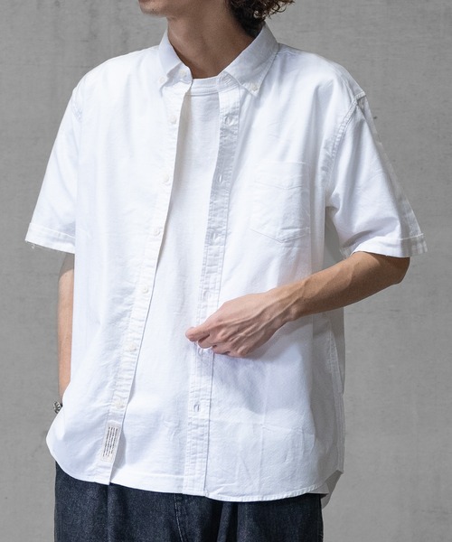 JOHN'S CLOSET（ジョンズクローゼット）の「【a】〔ストレッチ/stretch〕オックスフォードボタンダウン 半袖シャツ（シャツ/ブラウス・メンズ・ホワイト/ブラック/ネイビー/カーキ/ピンク/ホワイト系その他/ブラック系その他・MEDIUM/LARGE/X-LARGE）」の15枚目の写真