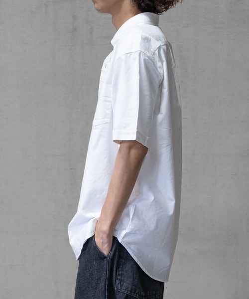 JOHN'S CLOSET（ジョンズクローゼット）の「【a】〔ストレッチ/stretch〕オックスフォードボタンダウン 半袖シャツ（シャツ/ブラウス・メンズ・ホワイト/ブラック/ネイビー/カーキ/ピンク/ホワイト系その他/ブラック系その他・MEDIUM/LARGE/X-LARGE）」の16枚目の写真