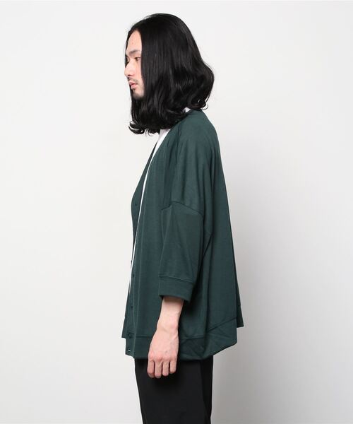 Mossimo(モッシモ)の「mossimo モッシモ 七分袖カーデアンサンブル(Tシャツ/カットソー・メンズ・ブラック/ベージュ/グリーン・L/M/XL)」の4枚目の写真
