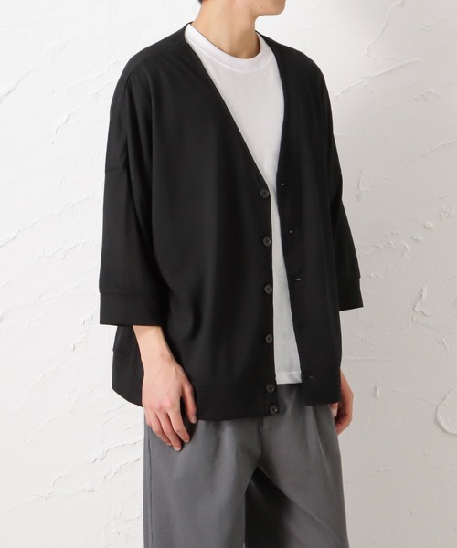 Mossimo(モッシモ)の「mossimo モッシモ 七分袖カーデアンサンブル(Tシャツ/カットソー・メンズ・ブラック/ベージュ/グリーン・L/M/XL)」の7枚目の写真