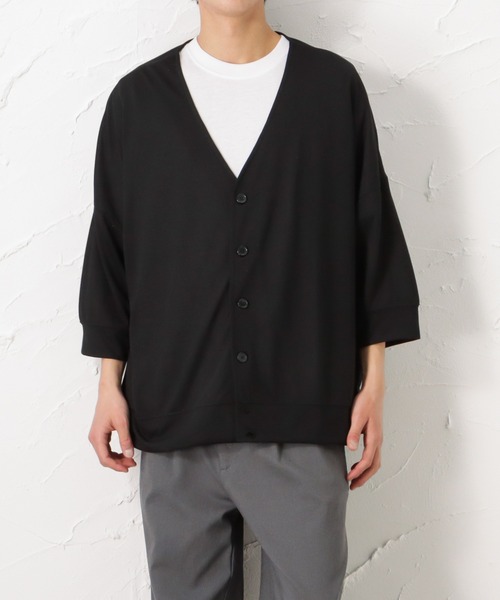 Mossimo(モッシモ)の「mossimo モッシモ 七分袖カーデアンサンブル(Tシャツ/カットソー・メンズ・ブラック/ベージュ/グリーン・L/M/XL)」の8枚目の写真