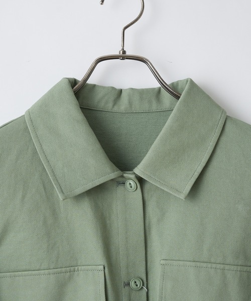 CIAOPANIC（チャオパニック）の「ショートファティーグジャケット（ミリタリージャケット・レディース・スカイブルー/オフホワイト/カーキ・FREE）」の17枚目の写真