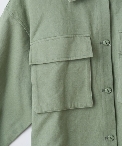 CIAOPANIC（チャオパニック）の「ショートファティーグジャケット（ミリタリージャケット・レディース・スカイブルー/オフホワイト/カーキ・FREE）」の18枚目の写真