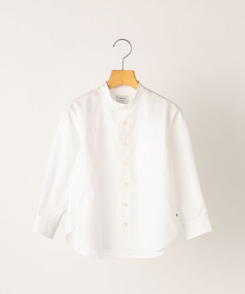 SHIPS any(シップス エニィ)の「SHIPS any: STANDARD バンドカラー シャツ<KIDS>(シャツ/ブラウス・キッズ・ライトブルー/オフホワイト・2/1/0)」の7枚目の写真