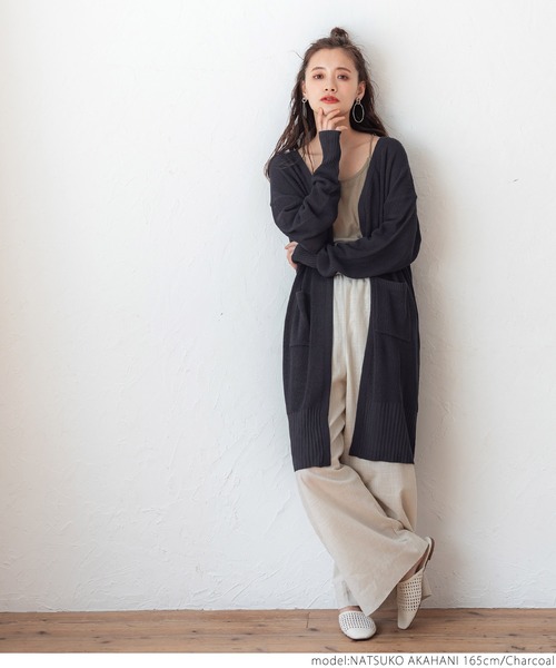 coca(coca)(コカ)の「片畦トッパーカーデ(カーディガン/ボレロ・レディース・ライトベージュ/チャコールグレー・ONE SIZE)」の12枚目の写真