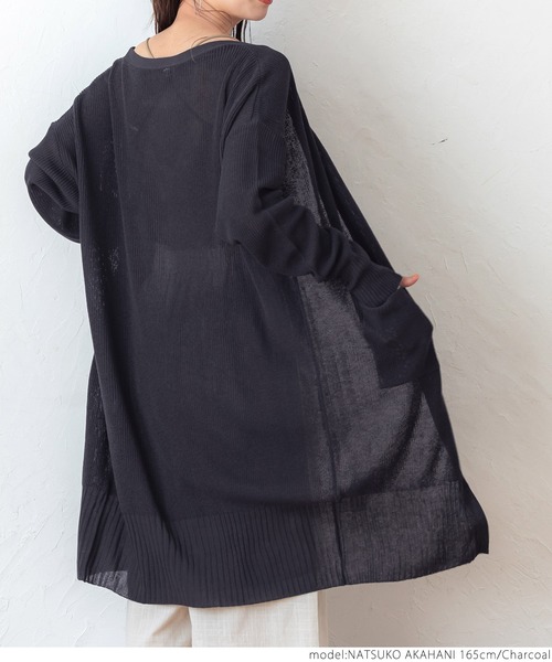 coca(coca)(コカ)の「片畦トッパーカーデ(カーディガン/ボレロ・レディース・ライトベージュ/チャコールグレー・ONE SIZE)」の13枚目の写真
