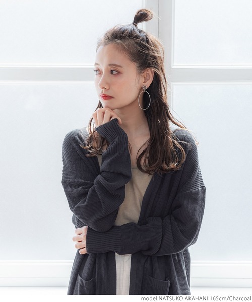 coca(coca)(コカ)の「片畦トッパーカーデ(カーディガン/ボレロ・レディース・ライトベージュ/チャコールグレー・ONE SIZE)」の16枚目の写真
