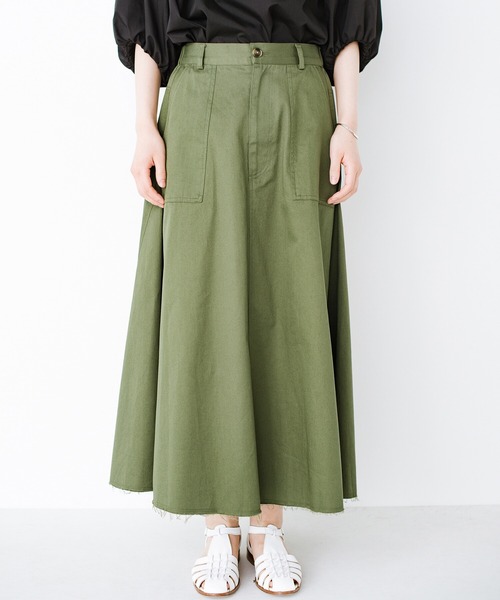 haco!(ハコ)の「スカートだっておしとやかにしなくて大丈夫!じゃぶじゃぶ洗えて気軽にはけるベイカースカート by que made me + PBP(スカート・レディース・カーキ・SMALL/MEDIUM/LARGE/X-LARGE)」の3枚目の写真