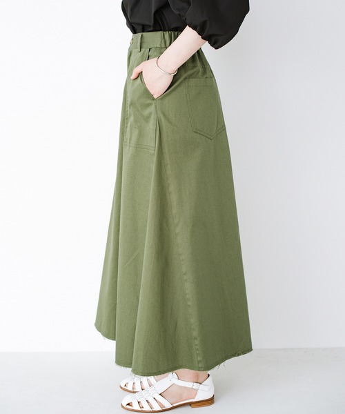 haco!(ハコ)の「スカートだっておしとやかにしなくて大丈夫!じゃぶじゃぶ洗えて気軽にはけるベイカースカート by que made me + PBP(スカート・レディース・カーキ・SMALL/MEDIUM/LARGE/X-LARGE)」の4枚目の写真