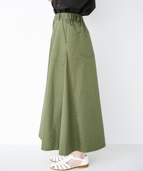 haco!(ハコ)の「スカートだっておしとやかにしなくて大丈夫!じゃぶじゃぶ洗えて気軽にはけるベイカースカート by que made me + PBP(スカート・レディース・カーキ・SMALL/MEDIUM/LARGE/X-LARGE)」の5枚目の写真