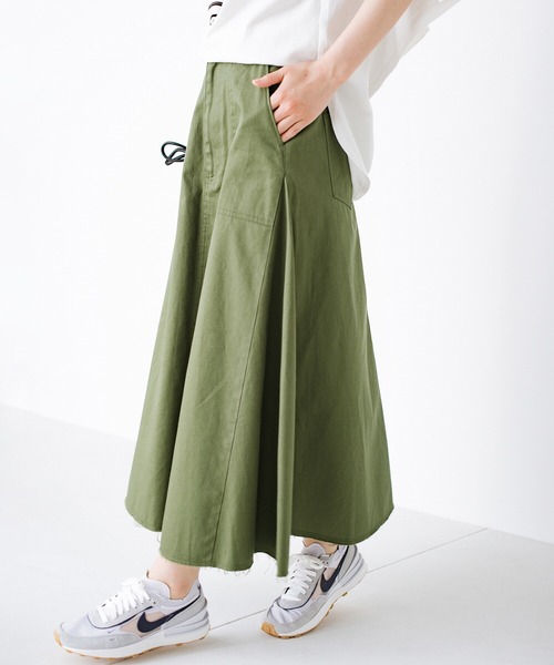 haco!(ハコ)の「スカートだっておしとやかにしなくて大丈夫!じゃぶじゃぶ洗えて気軽にはけるベイカースカート by que made me + PBP(スカート・レディース・カーキ・SMALL/MEDIUM/LARGE/X-LARGE)」の7枚目の写真