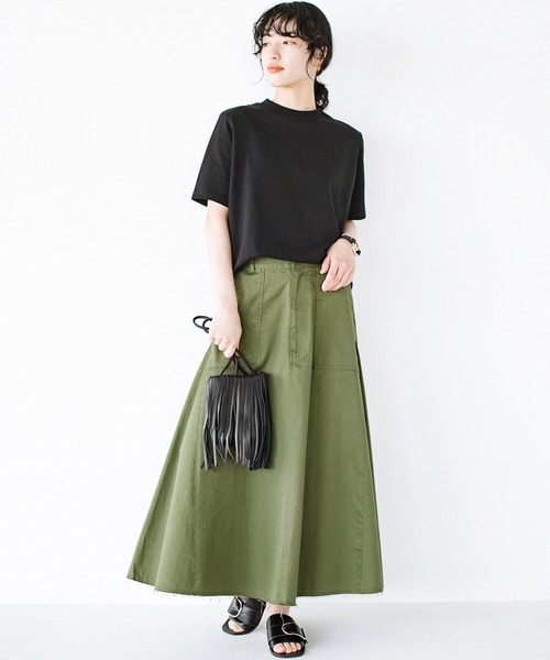 haco!(ハコ)の「スカートだっておしとやかにしなくて大丈夫!じゃぶじゃぶ洗えて気軽にはけるベイカースカート by que made me + PBP(スカート・レディース・カーキ・SMALL/MEDIUM/LARGE/X-LARGE)」の11枚目の写真