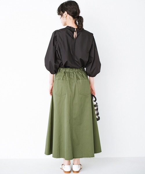 haco!(ハコ)の「スカートだっておしとやかにしなくて大丈夫!じゃぶじゃぶ洗えて気軽にはけるベイカースカート by que made me + PBP(スカート・レディース・カーキ・SMALL/MEDIUM/LARGE/X-LARGE)」の13枚目の写真