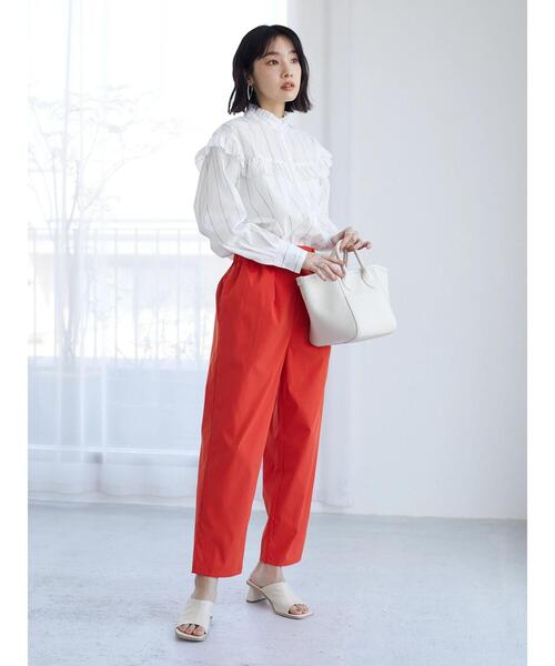 Green　Parks（グリーンパークス）の「スポーティストレートパンツ（その他パンツ・レディース・レッド/カーキ/ダークグレー・FREE）」の4枚目の写真