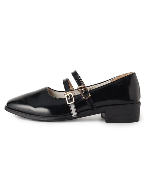 cs T&P（シーエスティーアンドピー）の「スクエアトゥダブルストラップフラットパンプス（パンプス・レディース・ブラック系1/アイボリー/ブラック・L/M/LL/S）」の6枚目の写真