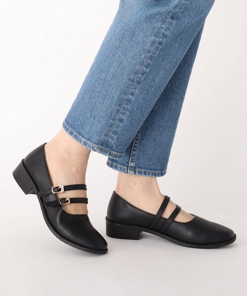 cs T&P（シーエスティーアンドピー）の「スクエアトゥダブルストラップフラットパンプス（パンプス・レディース・ブラック系1/アイボリー/ブラック・L/M/LL/S）」の11枚目の写真