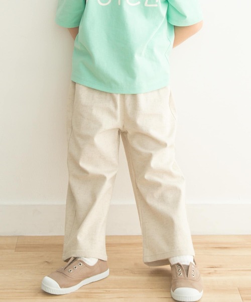 URBAN RESEARCH DOORS（アーバンリサーチドアーズ）の「『一部WEB限定サイズ』ストレッチリネンイージーパンツ(KIDS)（その他パンツ・キッズ・グリーン系その他/ベージュ・120/105/150/135）」の2枚目の写真