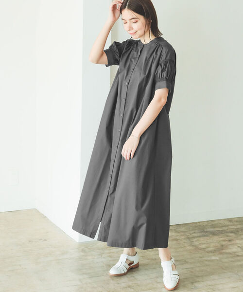 B:MING by BEAMS(ビーミングバイビームス)の「B:MING by BEAMS / 2WAY シャーリングワンピース 22SS(ワンピース・レディース・オリーブ/スミクロ/ブルー系・SMALL/MEDIUM)」の5枚目の写真
