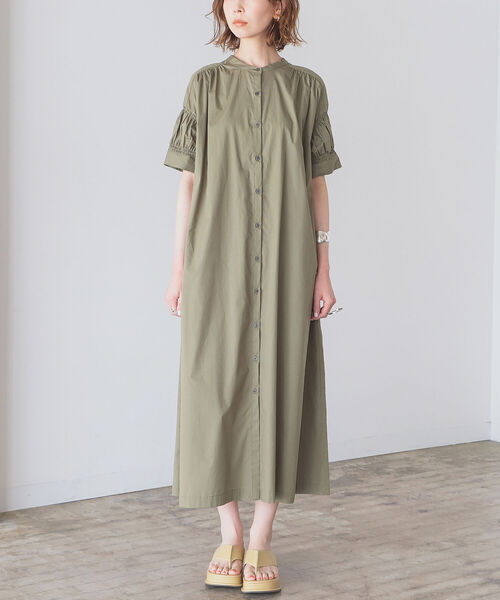 B:MING by BEAMS(ビーミングバイビームス)の「B:MING by BEAMS / 2WAY シャーリングワンピース 22SS(ワンピース・レディース・オリーブ/スミクロ/ブルー系・SMALL/MEDIUM)」の12枚目の写真