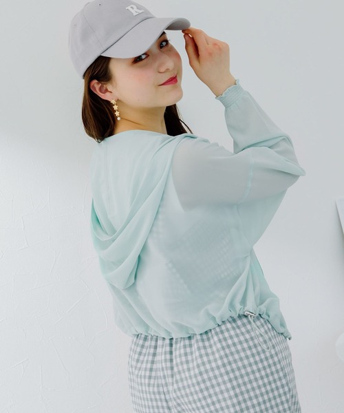 repipi armario(レピピ アルマリオ)の「シアーフードパーカー(パーカー・キッズ・アイボリー/ミント・SMALL/MEDIUM/LARGE)」の1枚目の写真