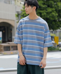 Beno | レトロボーダー オーバーサイズ Tシャツ(Tシャツ/カットソー)