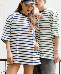 レトロボーダー オーバーサイズ Tシャツ