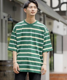 レトロボーダー オーバーサイズ Tシャツ
