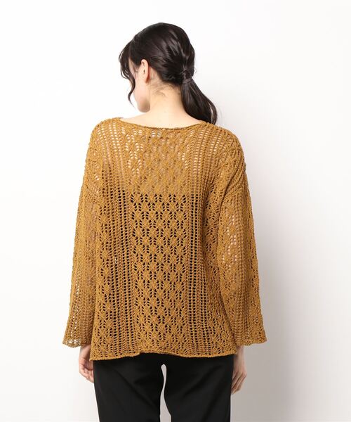 OUTERSUNSET（アウターサンセット）の「openwork stitching pullover（ニット/セーター・レディース・マスタード/ベージュ・FREE）」の11枚目の写真